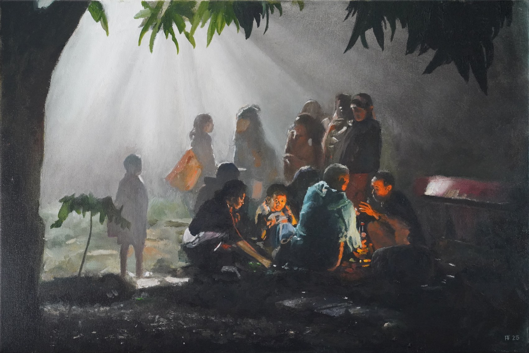 'Cahaya dari Kampung' (Light from the village), oil on canvas, 40 x 60cm.