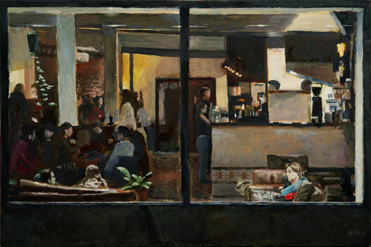 Deptford High Street 9.00pm oil on gesso board 12 x 18 inches