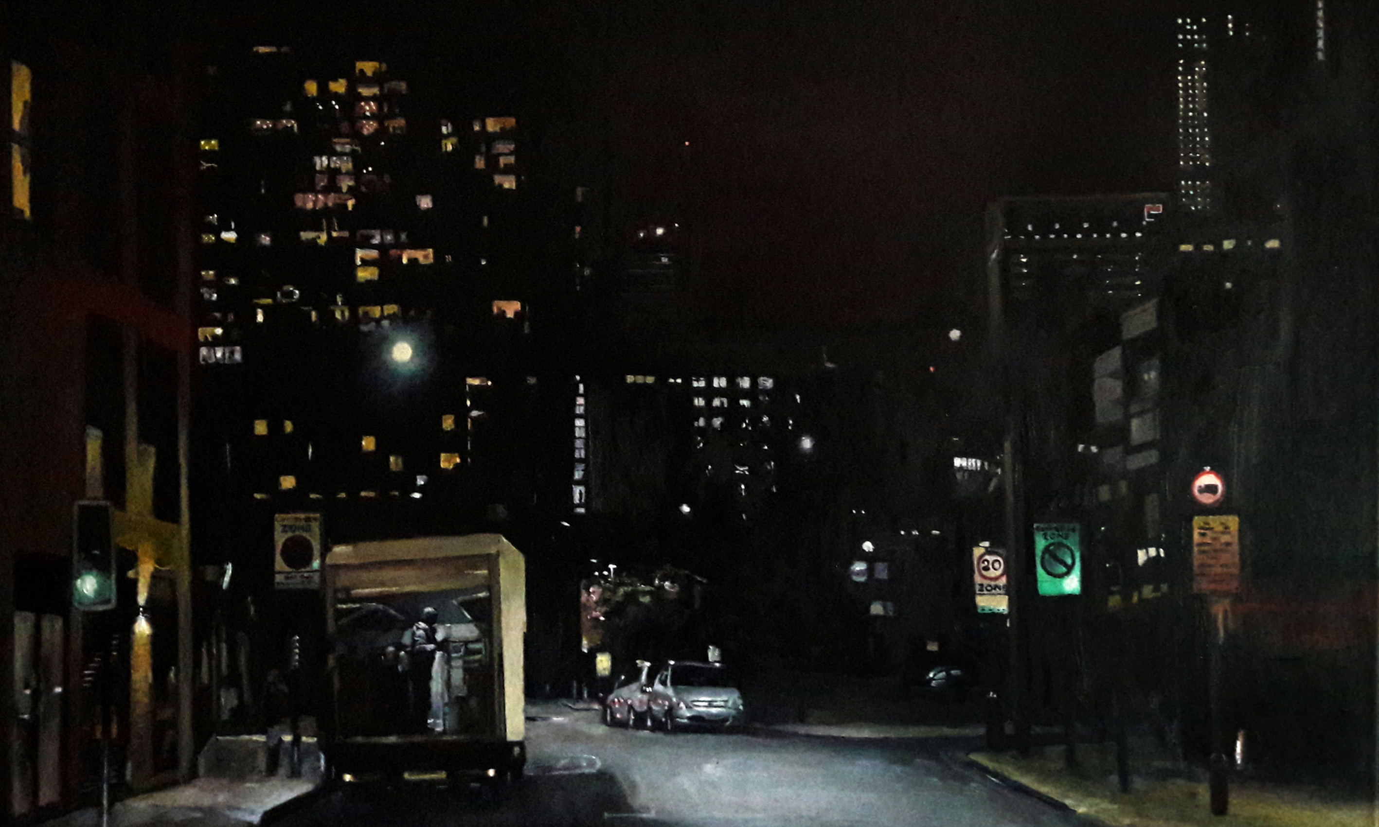 East India Dock Road 8.10pm oil on canvas 80 x 100 cm