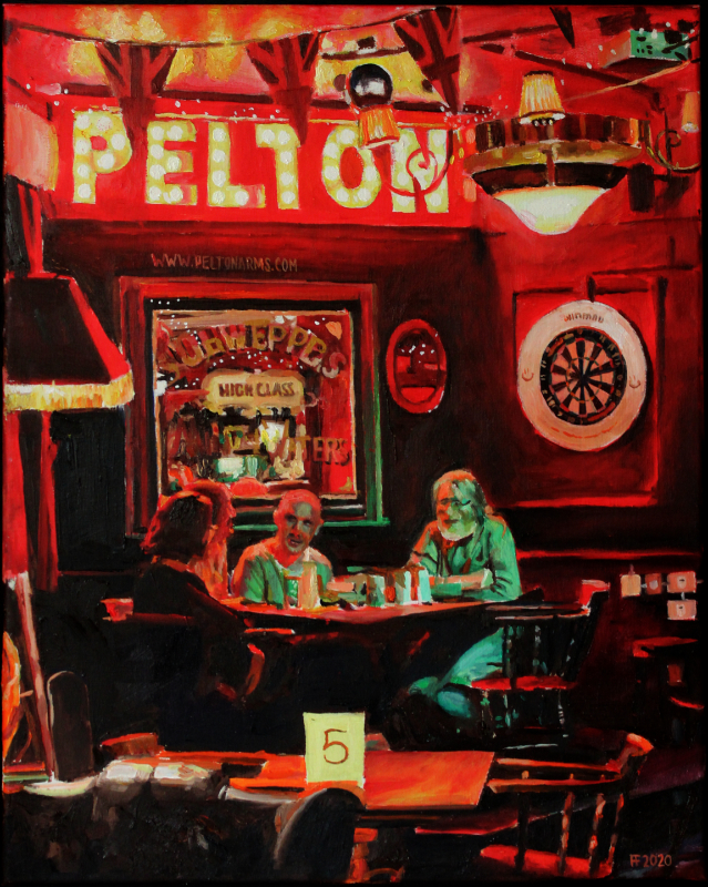 The Pelton Arms 10.50pm oil on canvas board 16 x 20 inches